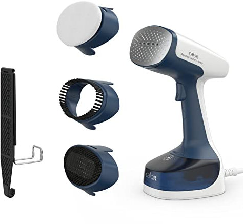 Calor Access Steam Easy Défroisseur vapeur, 1400 W, Débit vapeur 25 g/min, Temps de chauffe 15 secondes, Brosses microfibre anti-poussière, tissus épais, tissus délicats, Crochet porte, Bleu DT7170C0