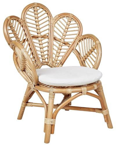 Beliani Pfauensessel für Kinder Rattan natürlich stapelbar Boho Rustikal Florentine II