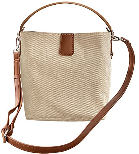 Lizbin Einkaufstasche Damen Kleine Umhängetasche, Mini Crossbody Umhängetasche, stilvolle Tote Handtasche Geldbörse, Canvas Hobo Satchel Schulterhandtaschen, Beuteltasche für das Büro (Weiß)