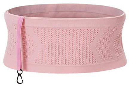 JAHER Multifunktionale, atmungsaktive, verdeckte Gürteltasche, feuchtigkeitsregulierende Gürteltasche für Spaziergänge, Reisen, Sport, Wandern, Workout (Pink,L)