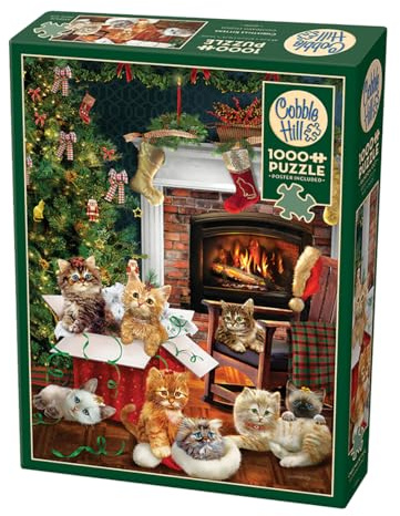 Cobble Hill Puzzle Company Ltd. 1000 Piece Puzzle Christmas Kittens-Sample Poster Included, Deluxe