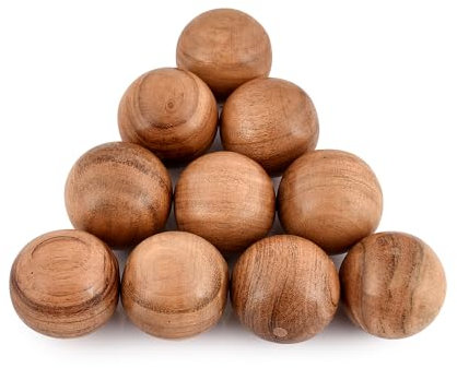 Indus Lifespace Dekorative Kugeln aus Akazienholz, 10 Stück, als Tafelaufsatz oder für den individuellen Gebrauch, ideal für den Einsatz in Tablettkugeln oder Korb-Dekor, 5,08 x 5,08 x 5,08 cm