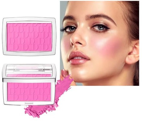Paletta di blush opaca Silky Matte Blush Palette di lunga durata, contorno e Highlighter Makeup per un colore naturale da copertura in polvere (Rosa)
