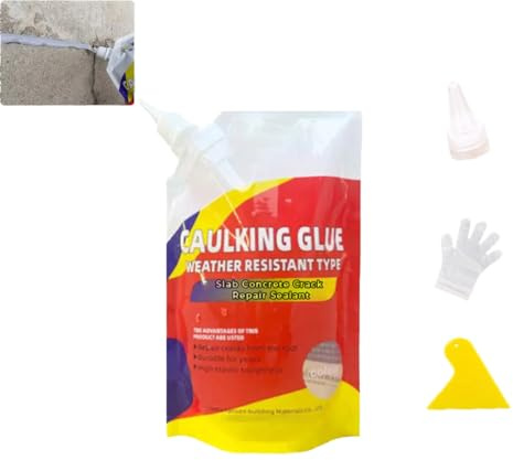 Sellador de Reparación Impermeable para Grietas de Hormigón - Relleno de Cemento de Secado Rápido para Agujeros, Líquido Gris (1 Unidad)
