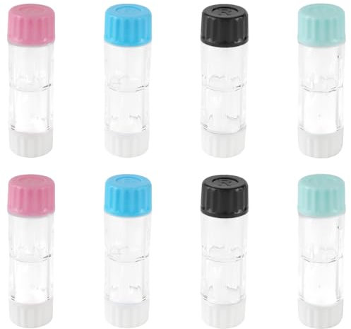GYOTUU 8pcs Contact Lens Storage Box, Mini Travel RGP Hard Case, Contacts Lens Holder, Protective Cosmetic Container Holder for Lens Solution Leakproof and Easy to Carry