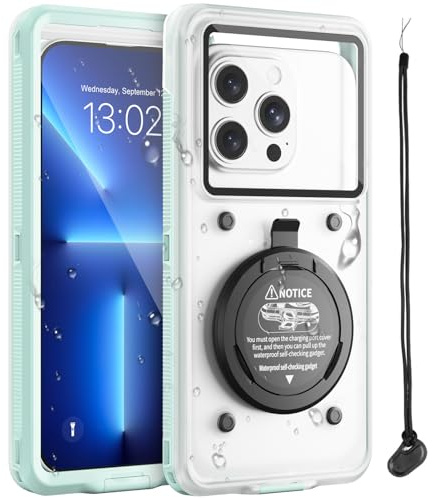 Beeasy Coque Telephone Etanche, Coque Étanche IPX8 Protection pour Flottante Plongée, Sensibilité Tactile sous-Marine, Pochette Etanche Smartphone Plongée pour iPhone Samsung Google Xiaomi,Vert