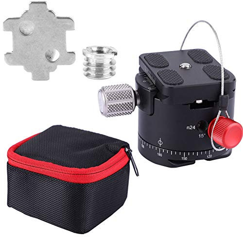 Panoramica a 360 gradi 5 fermate clicca indicizzazione rotatore testa a sfera giunto cardanico treppiede testa a sfera costruzione in lega di alluminio per fotocamera treppiede (DH-50)