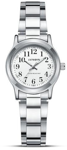 LN LENQIN Ladies Watches Analog Quartz Wrist Watches for Women Ladies Easy Read Watch Waterproof Classic Business Women Watches with Silver Stainless Steel Bracelet