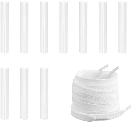 10 Pcs Shoe Lace Tips 6mm Clear Repair Aglets For Laces Heat Shrink Plastic Shoe Lace Tip Lace Repair Kit Waterproof Heat Shrink Tubing For Shoe Laces, Clothes Rope, Shoelaces Ends, Cable Sleeve | Waterproof Heat Shrink Tubing to Repair Shoelace Ends, Clothes Rope and Cable Sleeves with Secure, Neat Finish