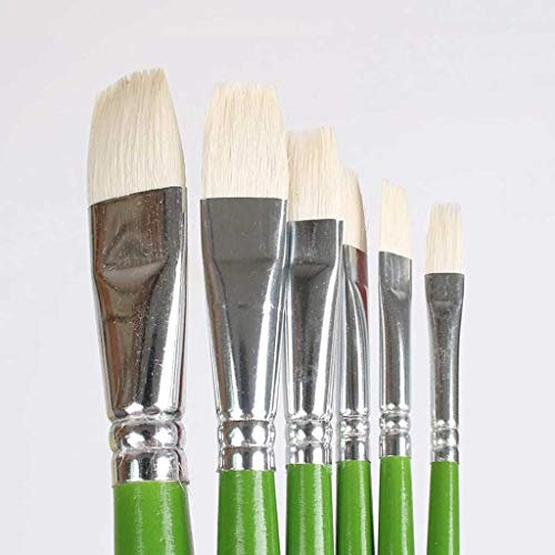 MOKLYF 6-teiliges Pinsel-Set aus Nylon, Malpinsel mit kurzer Stange, für Öl, Acryl, Aquarellstift, professioneller Künstlerbedarf(