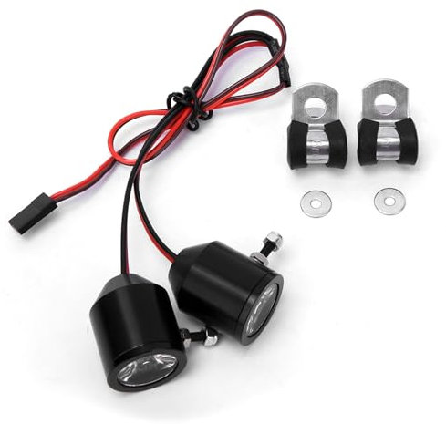 RC Spotlight, 3W High Power LED Searchlight for RC Cars & Trucks, Aluminum Alloy Housing with Stable Voltage Module, 5-7V Receiver Compatible Replacement Light for Crawler & Trail Night Running