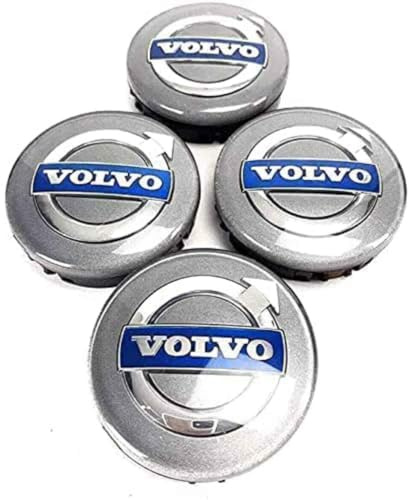 4Pcs 64mm Car Hub Centre Caps for Volvo V40 V60 S60 S80 XC60 XC90, Alloy Wheel Centre Dust Rust Proof Covers Car Replacement Styling Accessories