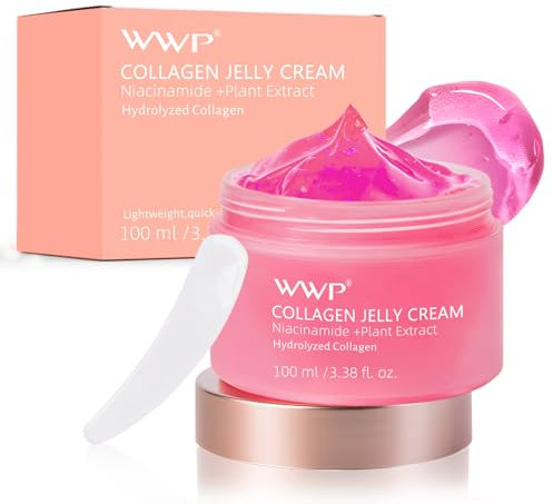 Collagen Jelly Cream, Crema Viso Collagene, Maschera Viso Collagene, Crema Idratante Viso, Idratano in Profondità, Adatti a Tutti I Tipi Pelle, 100g