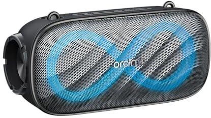 Oraimo SpaceBox Cassa Bluetooth Portatile, Cassa Altoparlante Wireless con Luci a LED, Controllo App, PlaytimeBoost 30H di Autonomia, Microfono HD, TF & Radio FM, Ricaricabile Type-C