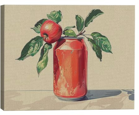 ParagonDecor Apple Tree In A Can Design 1 Canvas Wall Art Picture Prints Artwork Framed For Living Room Wall Home Decor Gifts For Family Art Easy Hanging