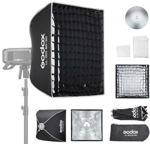 GODOX UL Softbox pour la photographie, la vidéo, le studio, les portraits et la photographie de produits (152,4 * 152,4 cm)