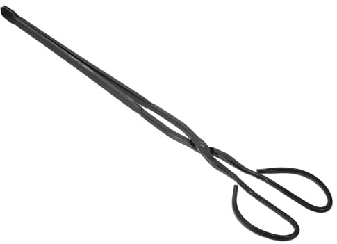 Pinzas Largas de Barbacoa de Hierro, Abrazadera Alargada para Carbón | Aleatorio Mango, Estilo, Ergonómico Portátil Ligero para Reuniones Aire Libre y Picnics
