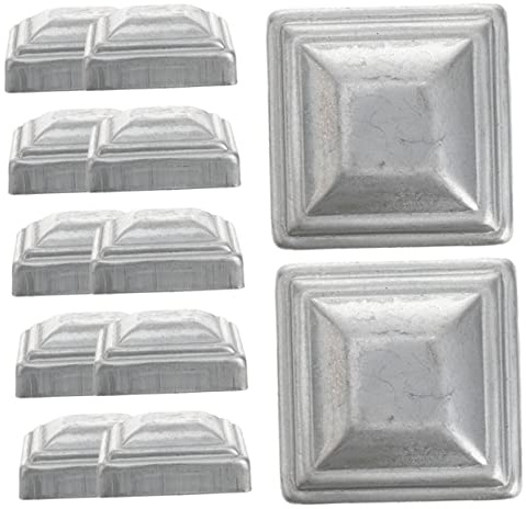 Capuchons de Poteau Carrés en Fer Argenté 12 Pièces 50 X 50