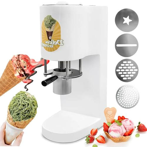 80W Gewerblicher Spaghetti-Eismacher, Eismaschine für Nudelform, Spaghetti-Eispresse, 420ml Trichter, für Eisdielen, Bars, Cafés, Restaurants, Imbissbuden 110V
