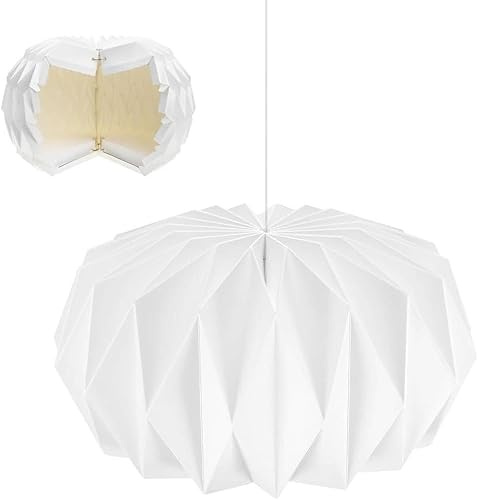 Nordische Kreativpapier Lampenschirm, Folding Pendelleuchte Kunst Dekor, Origami Design Papier Lampenschirm, Moderner Lampen Schirm rund für Hängelampe Pendelleuchte,Wohnzimmer,Esszimmer