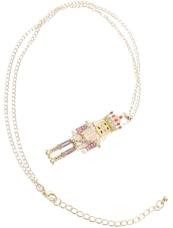 Operitacx Collier Pendentif Casse Noisette Alliage avec et Émail Élégant pour Femmes et Filles Accessoire Polyvalent pour Noël et Fêtes