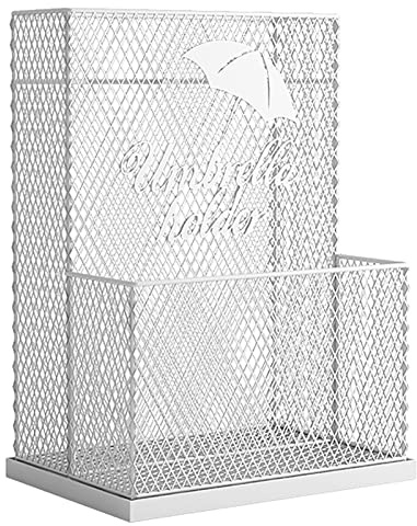 MEVZHH Umbrella Stands,Hollow-Out Umbrella Stand for Apartment/Hall Entryway/Front Door,Standimetal Umbrellas Rack Support, Walkisticks Storage/White