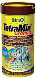 TetraMin Granules - alimento en forma de gránulos para todos los peces ornamentales , mezcla equilibrada para peces sanos y agua clara, lata de 500 ml