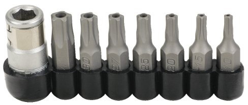 KS Tools 911.1480 - Pack de 8 piezas de bits con perfil de estrella de cinco puntas, en soporte de plástico
