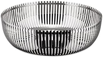 Alessi PCH02/23 - Design Perforierter Küchenkorb, 18/10 Glänzender Edelstahl, 23 cm, Silber