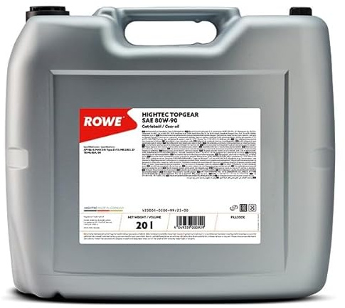 ROWE - 20 Liter HIGHTEC TOPGEAR SAE 80W-90 Getriebeöl - multifunktional einsetzbar in Schalt-, Lenk- und normal belasteten Achsgetrieben von PKW, LKW, und Bussen