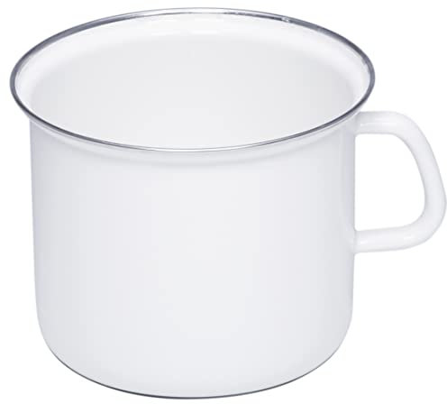 Riess, 0271-033, Topf mit Chromrand 16, Classic - Weiss, Durchmesser 16 cm, Höhe 14.2 cm, Inhalt 2 Liter, Emaille, Induktion