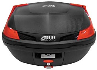 GIVI Monolock 47 Liter Top Case (Matte Black/RED Lenses)