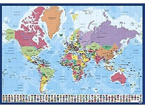 Erik Schreibtischunterlage/Schreibtischmatte Weltkarte auf Portugiesisch