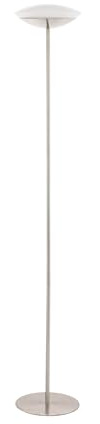 EGLO connect LED Stehlampe Frattina-C, 1 flammige Stehleuchte | aus Stahl und Kunststoff in Nickel-Matt, Weiß, warmweiß-kaltweiß, RGB, dimmbar, Lampe mit Tritt-Schalter