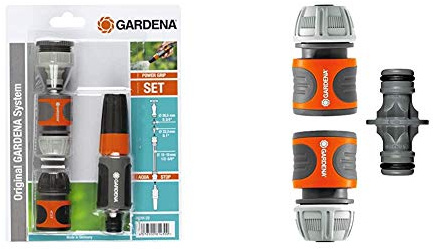 Gardena Nécessaire d'Arrosage 13 mm (1/2) et 15 mm (5/8) de Kit de Raccordement au Robinet & Nécessaires d'Arrosage de Raccords pour Extension de Tuyau 13 mm (1/2) et 15 mm (5/8)