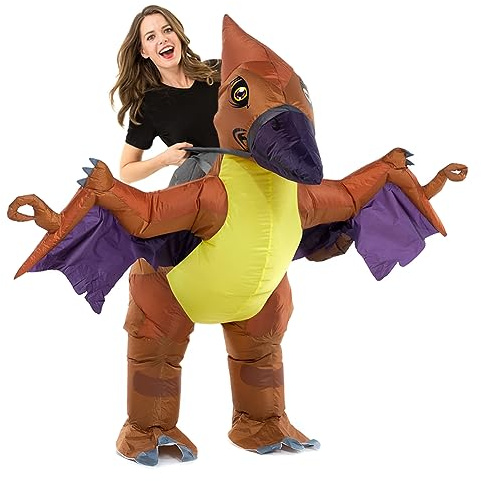 HSCTEK Inflatable Dinosaur Costume Adult Women Men, Blow up Pteranodon Cosplay