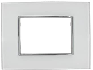 puntoluceled Placca 3 Moduli in Vetro Lucido Bianco compatibile con BTicino Axolute – Cornice Frontale per Cassetta 503