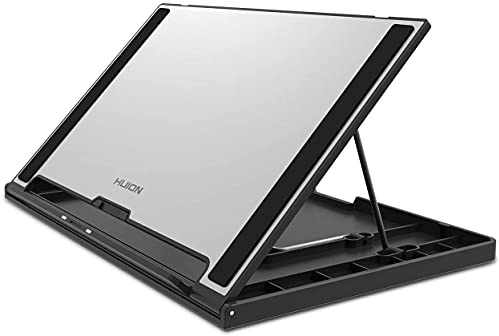 HUION ST300 Faltbarer Ständer, Verstellbar, Aluminiumlegierung, Tischhalterung mit Mehreren Winkeln, Geeignet für Kamvas-Serie und Kamvas Pro-Serie Grafiktablett mit Display unter 16 Zoll