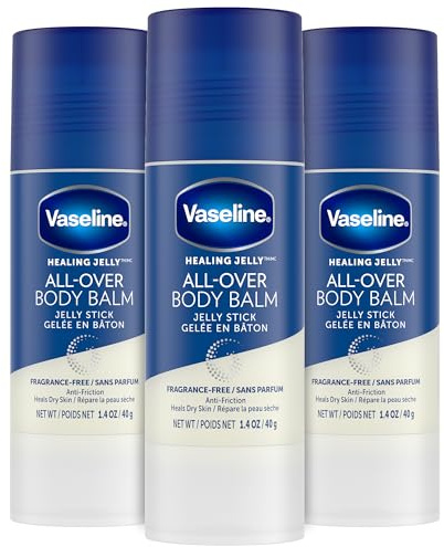 Vaseline All-Over Body Balm Stick 3-Pack – Non-Greasy Fragrance-Free Moisturizer, Travel-Size Lotion, 1.4 Oz Ea