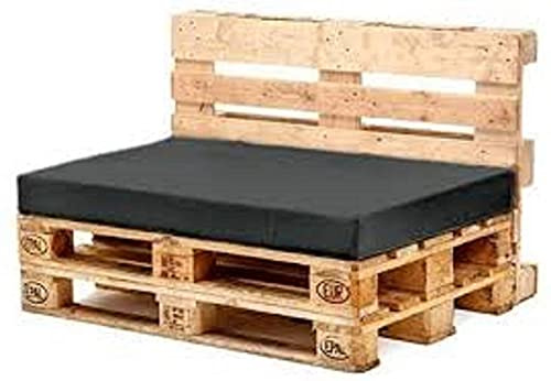 TOP STYLE COLLECTION Euro Pallet Cushion Large Backrest Cushion for Pallet Furniture BACK CUSHION AND SEAT (Black, pallet chair. 90cm×70cmX10CM)