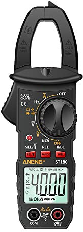 SATMW ST180 4000 Conteggi Pinza Digitale Multimetro Corrente AC Amperometro Tester Tensione Auto Amp Hz capacità NCV Ohm Strumento - Nero