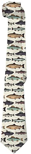456 Moderne Kravatte Vintage Fische Bunte Fische Meerestiere Krawatte Slim-Fit Krawatten Elegant Slim Tie Für Hochzeit, Hemd, Business