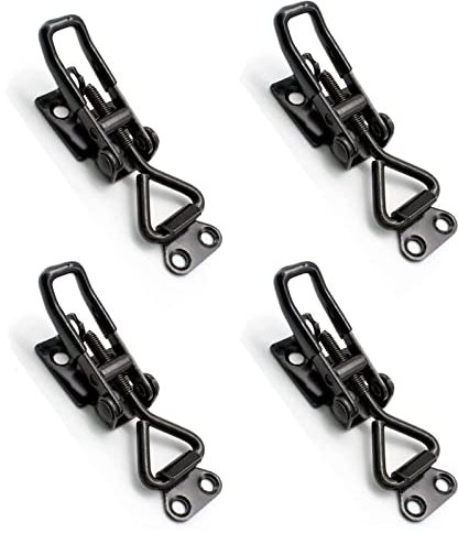 4 Pieza Clip de Pestillo de Acero, Cierre de Pestillo Ajustable, Abrazadera de Palanca Ajustable, Abrazadera de Palanca,Cierre de Metal Bloqueo de Palanca,Apto para armarios, puertas, maletas