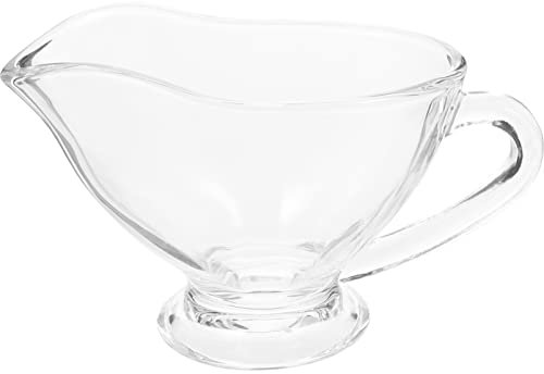UPKOCH Glass Gravy Boat Sauce Cup Dispenser for Restaurant Sauce Container Handle for Serving in Kitchen Dining Scenario