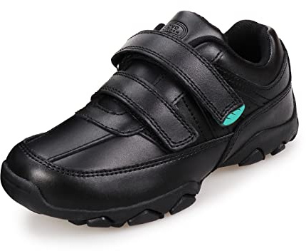 UOVO Boys School Shoes Kids Water Resistant Black Boots Hiking Shoes Mid-Calf Sneakers Walking Boots Children Trekking Footwear Size 8.5 UK Toddler to 7.5 UK Big/Older Kids Teenager