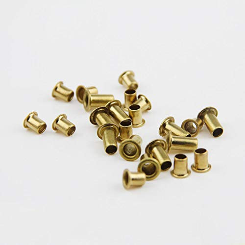 100 Stück M1,5 Messing-Hohlnieten durch Nieten Einzelrohrschnalle 2 mm-6 mm Länge - M1,5 x 2 mm