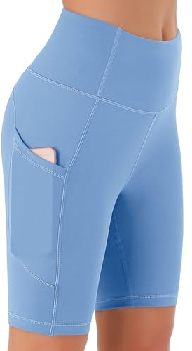 JOYSPELS Women's High Waisted Cycling Shorts with Pockets | Non-See Through, 4-Way Stretch, Activewear, Workout Shorts for Gym, Running, Yoga & Sports, Soft, Supportive, Squat Proof