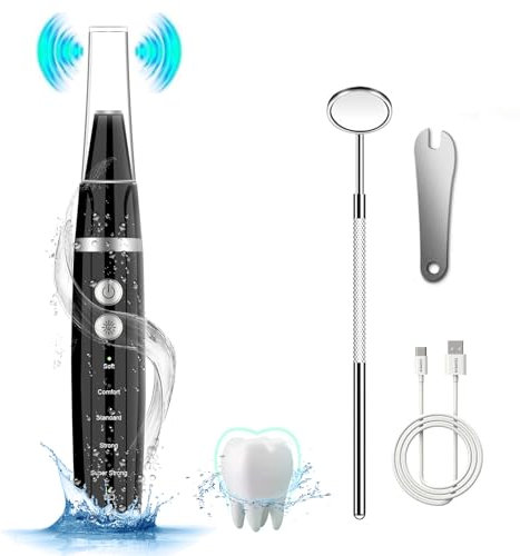 Hangsun Plaque Remover for Teeth, Tooth Cleaner Tartar Remover Kit Dental Stain Remover Tool with Led Light, 5 Cleaning Mode for Home and Travel Use