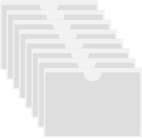 HLIWS Selbstklebetasche,8 Stück Horizontaler A5 Transparent Kartenhülle,Etikettenhalter Selbstklebend,zum Schutz Ihrer Karten oder Fotos(Innere Größe:21 * 14.8cm)
