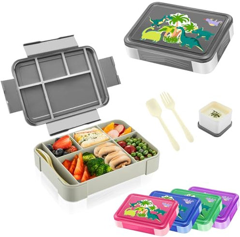 Yskmefun Brotdose Kinder mit Fächern | 1330ml Lunchbox Kinder | Bento Box | Junior Brotbox| Snackbox | Perfekt für Schule, Kindergarten & Unterwegs, BPA Frei